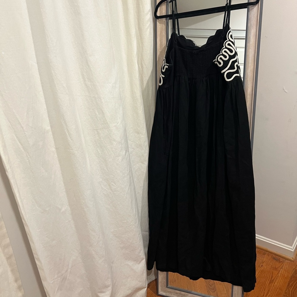 Women's Crewel Maxi A-Line Dress Embroidery & Pockets - A New Day Black XL - Picture 5 of 5